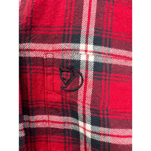 Fjallraven Women's Ovik Flannel Long Sleeve Shirt Deep Red Size X-Small Outdoor - Picture 13 of 16